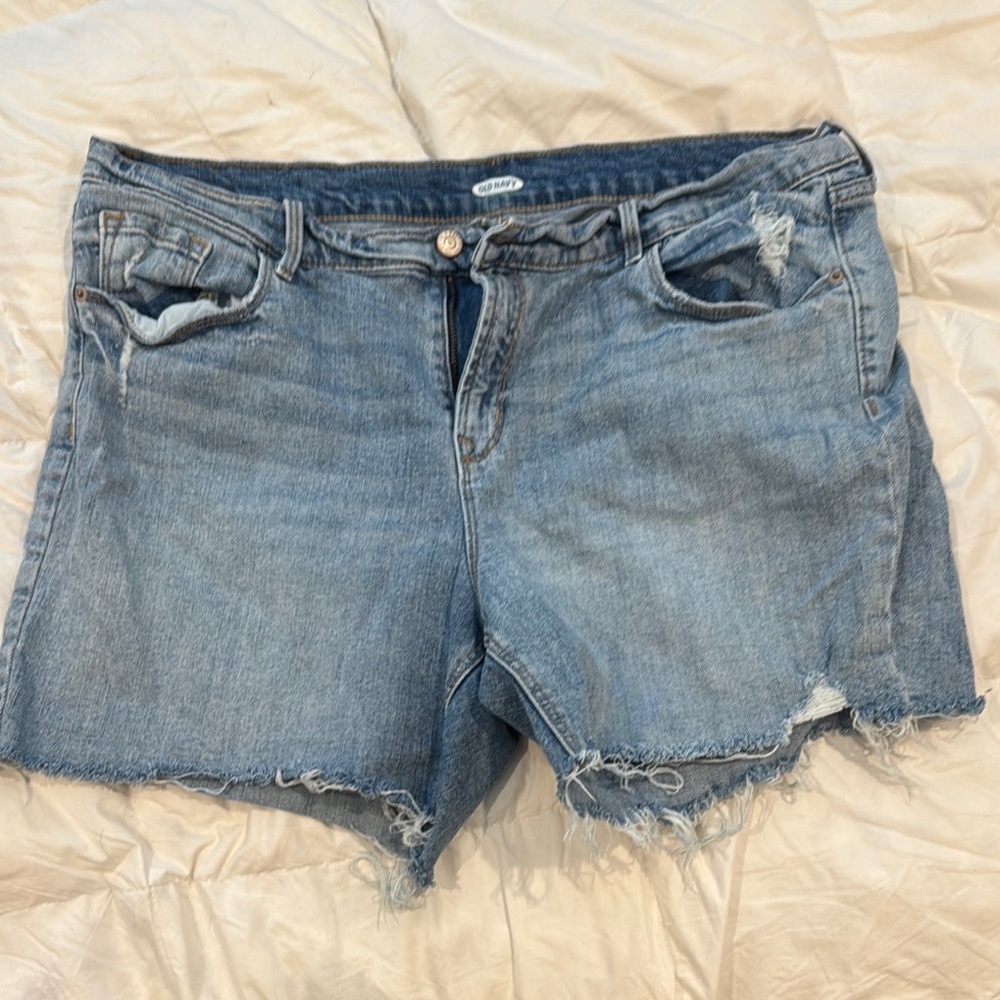 Old Navy Light Blue Distressed Jean Shorts